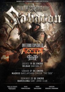 SABATON JUNTO A ACCEPT EN ENERO